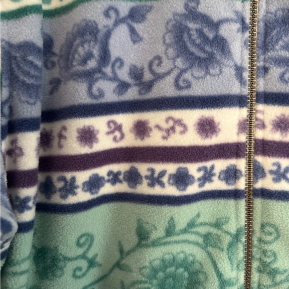 Vintage 90s Purple Patterned Fleece Jacket (XL) - Picture 2 of 4
